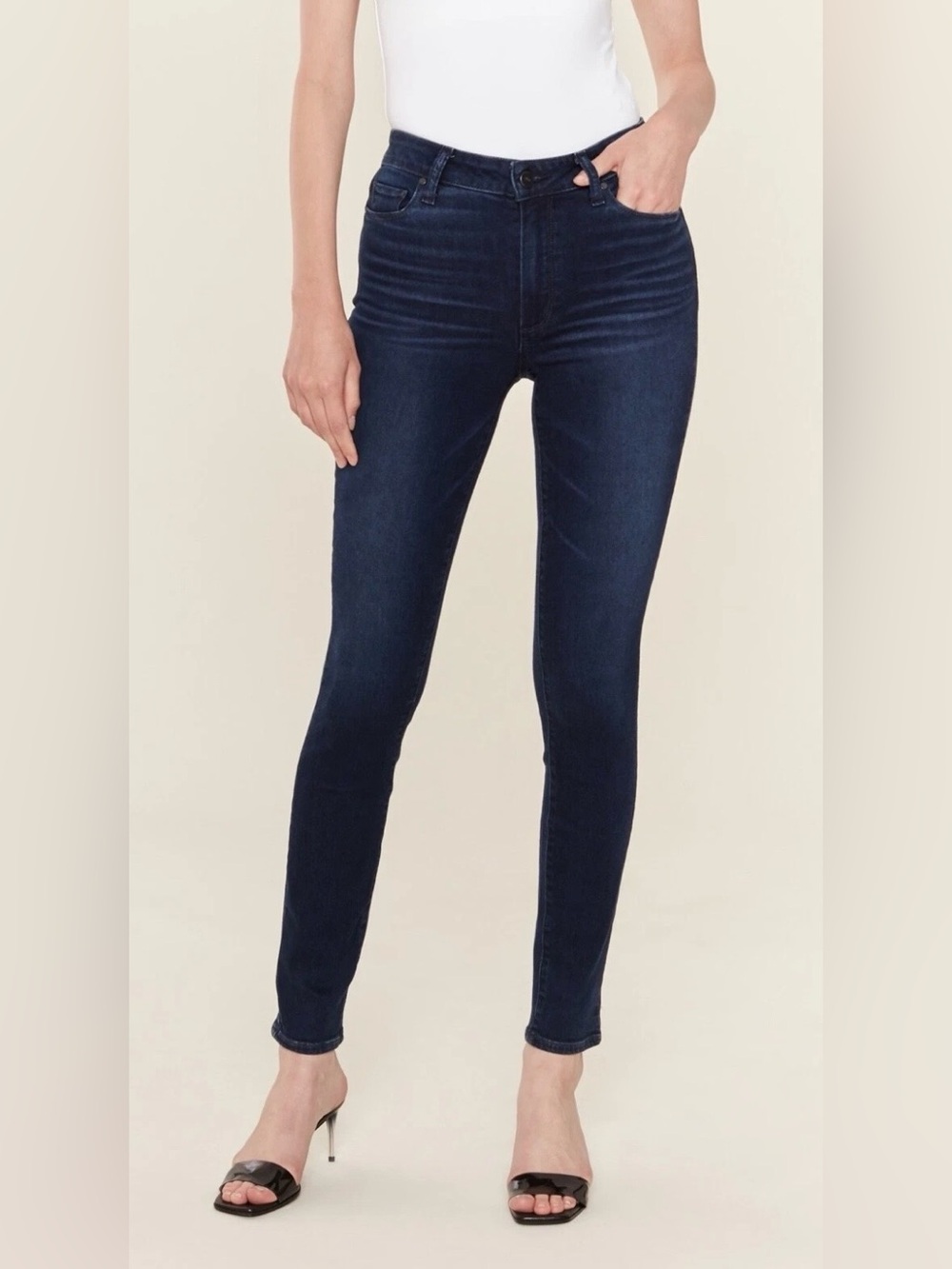 Paige NWT Verdugo Ankle Mid Rise Ultra Skinny Jeans in Dark Blue Size 29